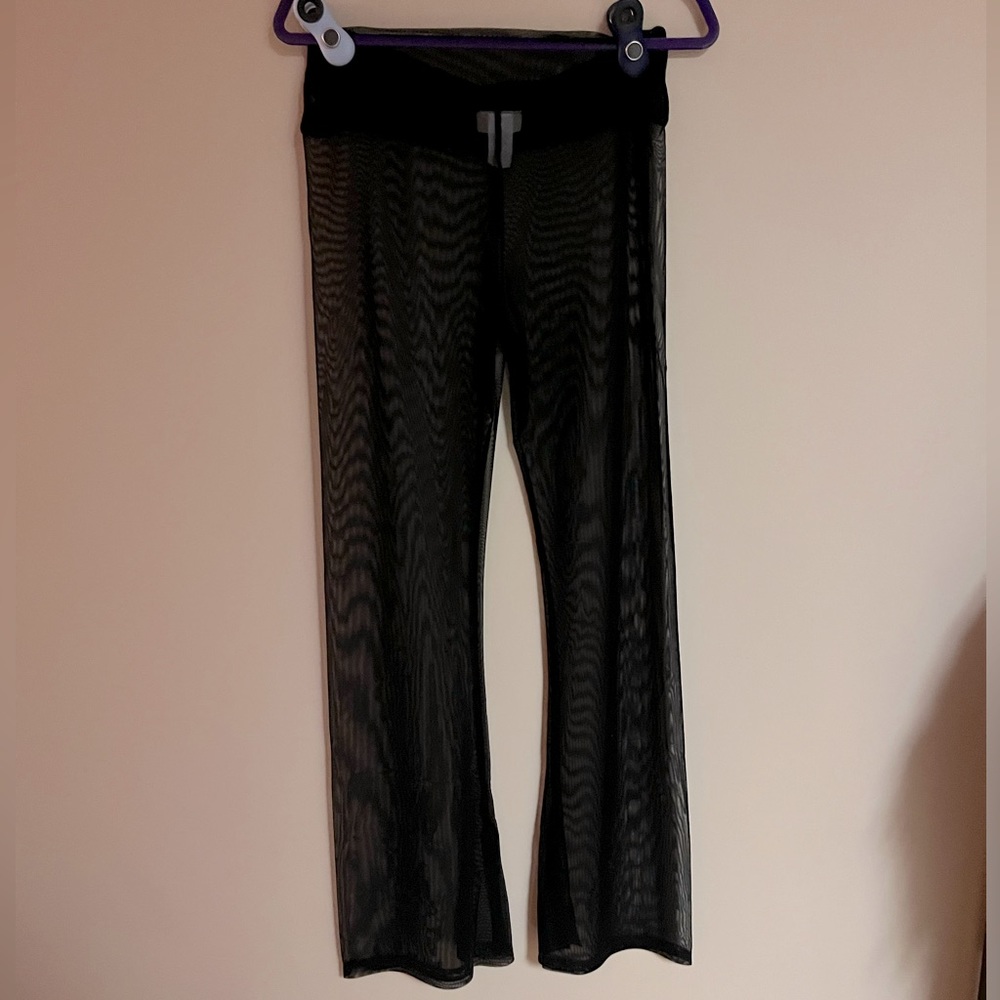 Dolls Kill Black Candid Trends Mesh Flare Pants